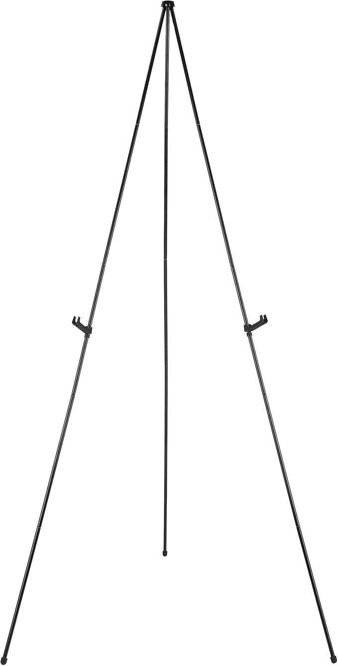 Amazon Basics Easel Display Stand, Instant Floor Poster, Lightweight, Collapsible and Portable with Tripod Base, Black Ste...