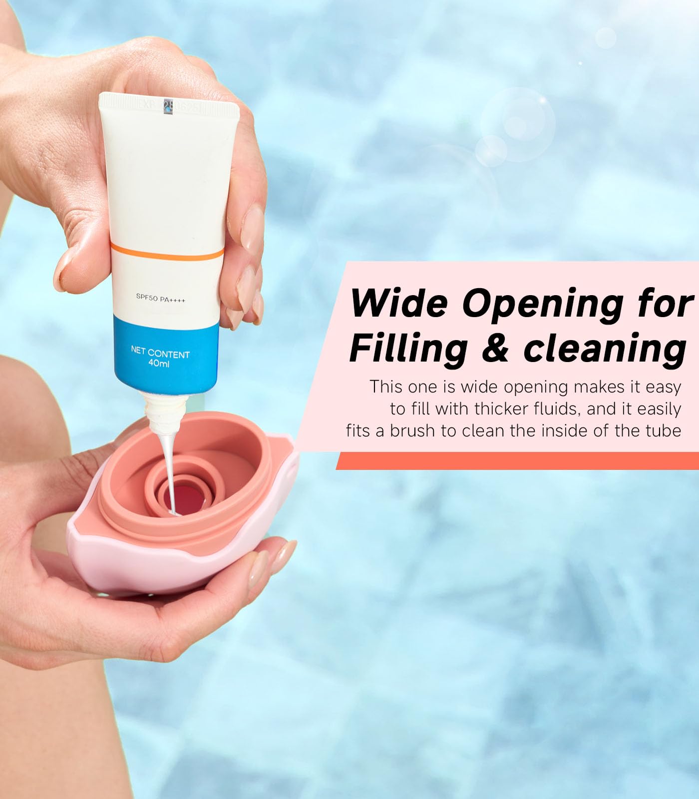 KYHDIYA Sunscreen Applicator - Refillable Roll on Sponge Sunscreen, Suncream & Lotion Applicator For Kids, Adults & Families - T