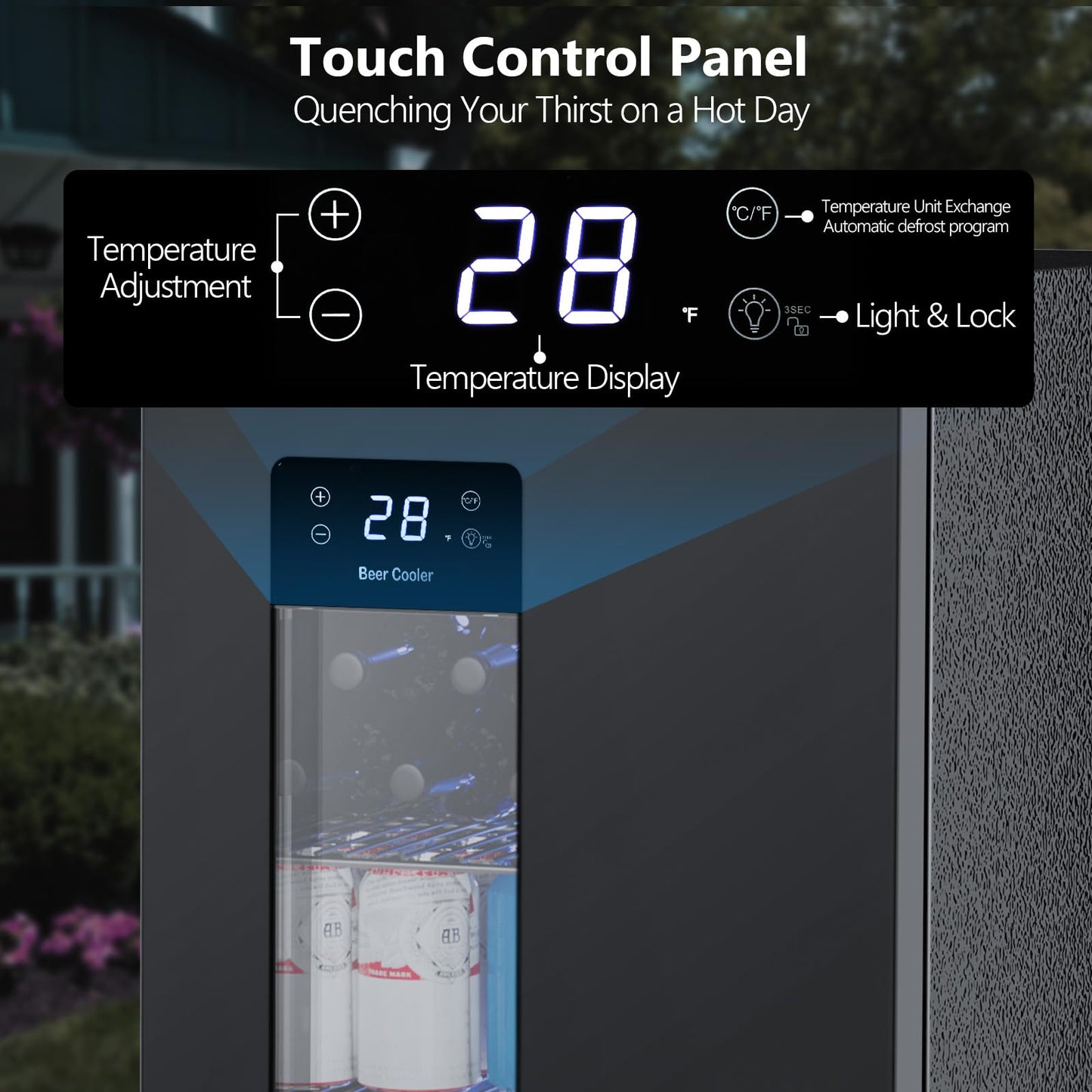 Electactic Beer Cooler 3.2 Cuft, 130 Can Beverage Refrigerator with Adjustable Shelves, Accurate Temperature 20°F-50°F Even Cooling for Home Bar, Game Day, Mancave, Black