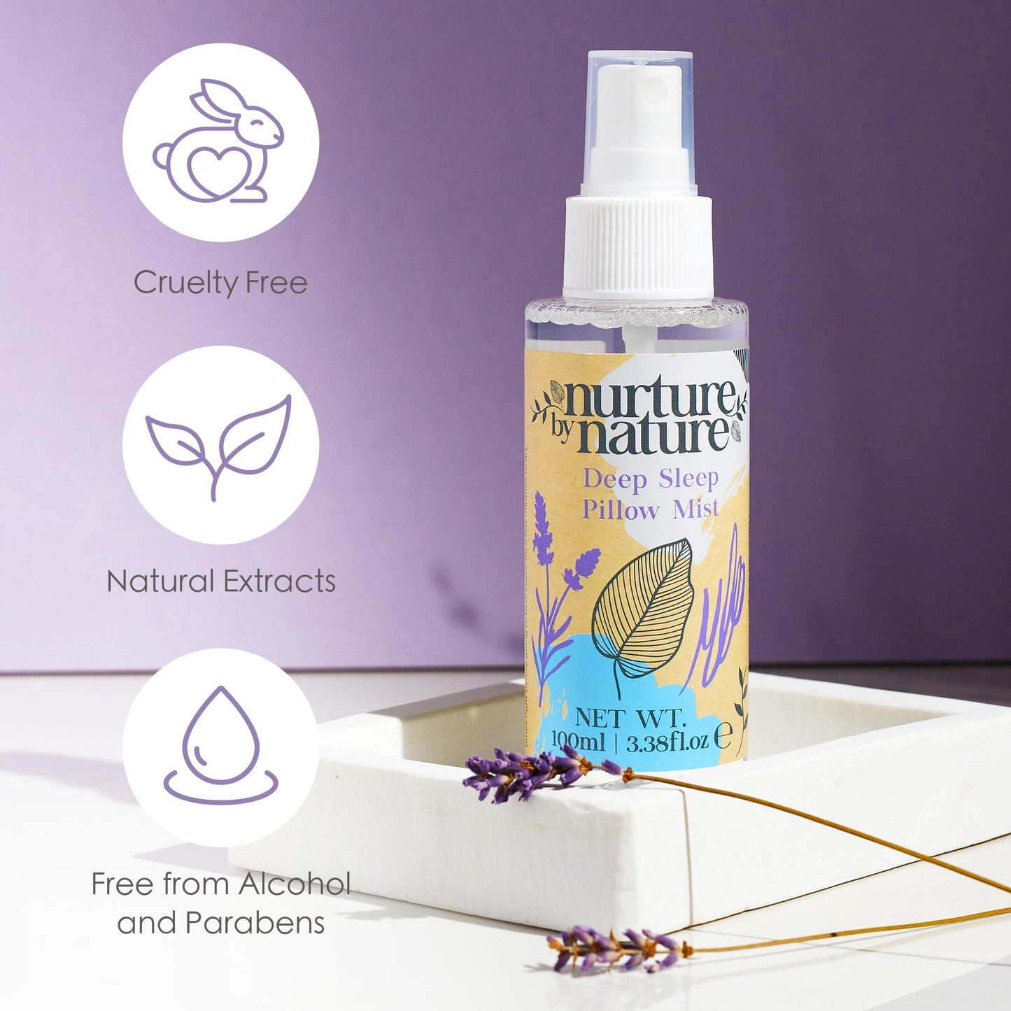Nurture by Nature RELAX & CALM Spa Kit - Birthday Gifts for Women - Spa Gift Baskets For Women, 6-in-1 Self Care Kit, Bath Sets Gift - Lavender Pillow Mist, Bath Salts, Body Scrub, Bath Bomb