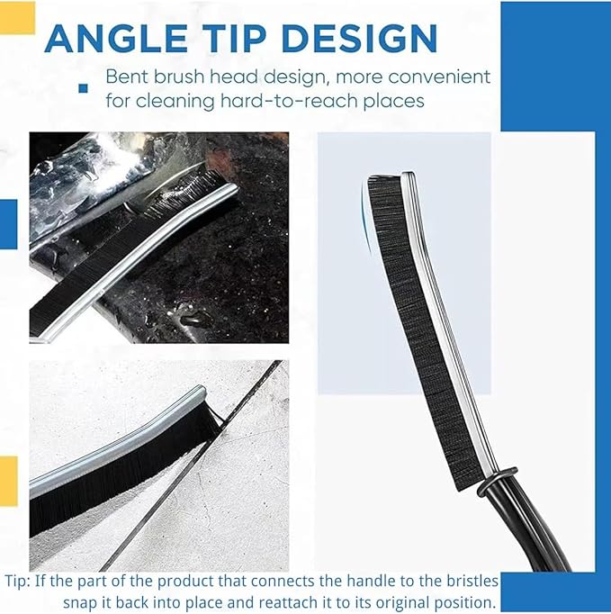 Wdianoutdoor Crevice Cleaning Brush, Heavy-Duty Bristle Brushes for Compact Space Cleaning, Slim Gap Scrubbing Tool, Perfect for Kitchen Surfaces, Window Tracks, Bathroom Tiles & Faucets (BK 3 Pcs)