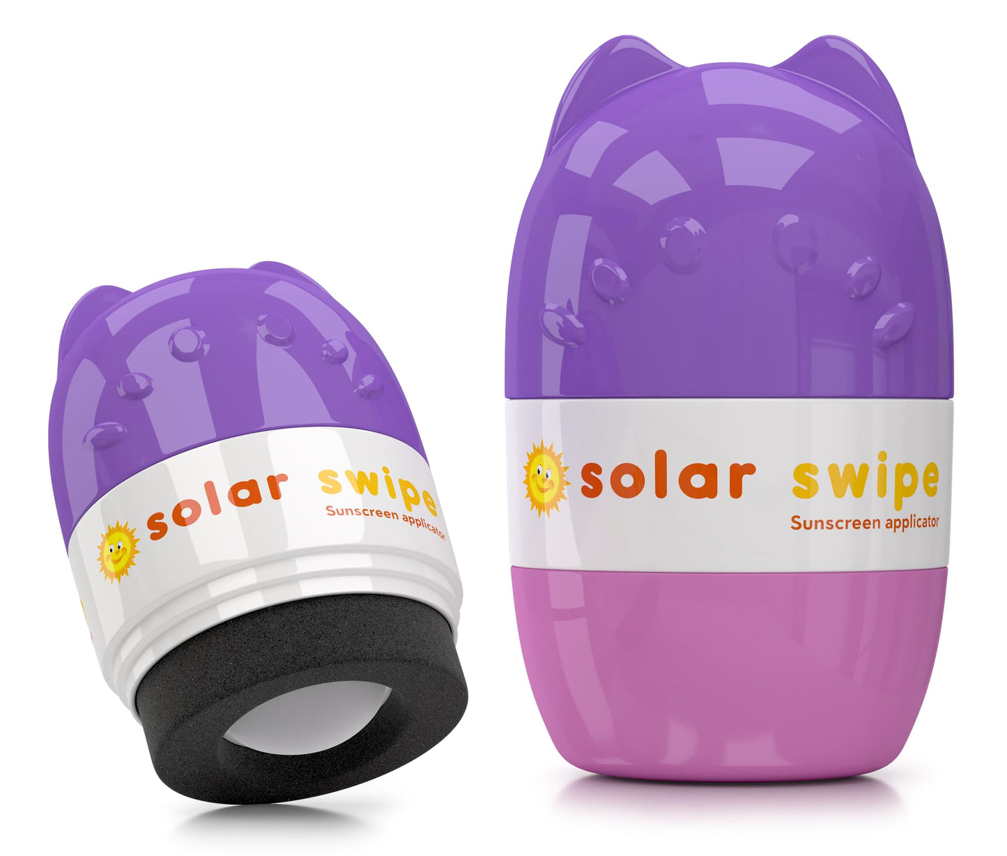 Solar Swipe Sunscreen Applicator - Refillable Roll On for Kids & Adults Mess-Free Sunscreen Roller & Sponge Dispenser Portable S