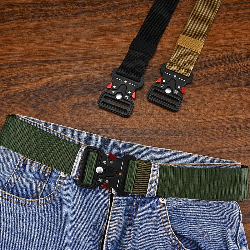 Men's Belts, tactical belts, Military Training Belt With Adjustable Knot And Quick Release Buckle