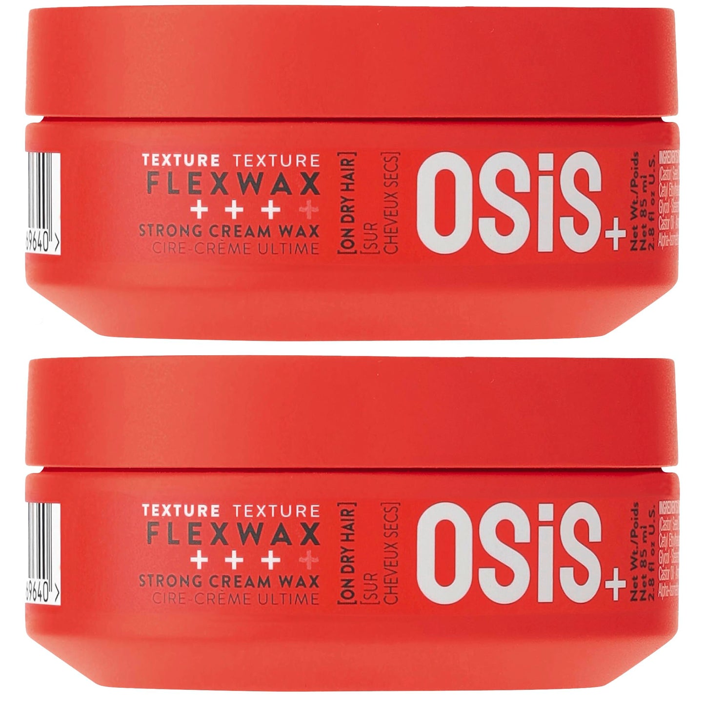 OSiS+ Flexwax, 2.8 oz (2 Pack) - Ultra Strong Cream Wax - Long-lasting Hold for Creative Hair Styling - Moldable Texturizing Pro