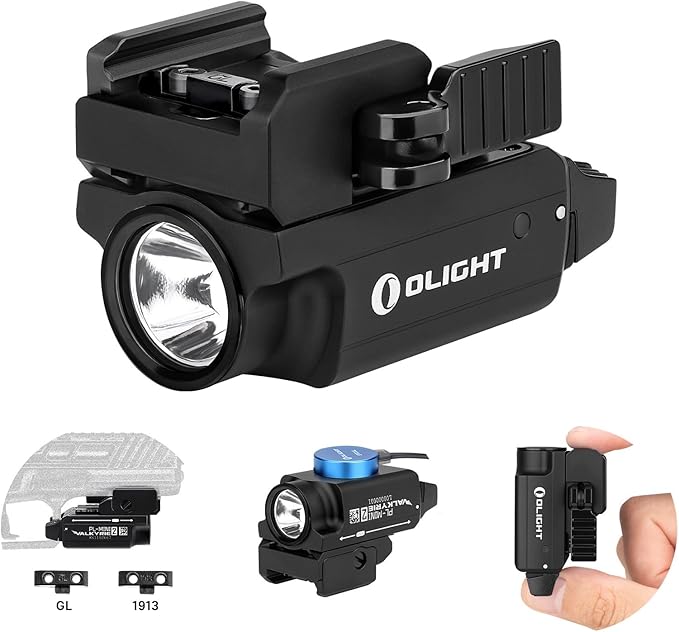 OLIGHT PL-Mini 2 Valkyrie 600 Lumens Magnetic USB Rechargeable Compact Weaponlight with Adjustable Rail, High Performance ...