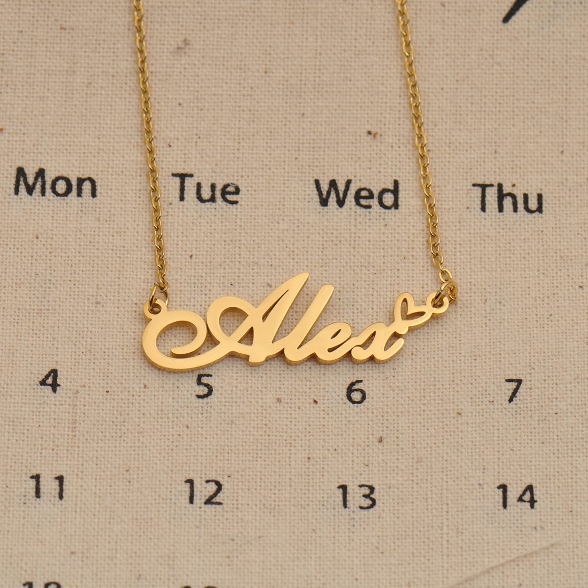 HUAN XUN Custom Gold Plated Sam Necklace Personalized Name Necklace for Women Choker Jewelry Gift