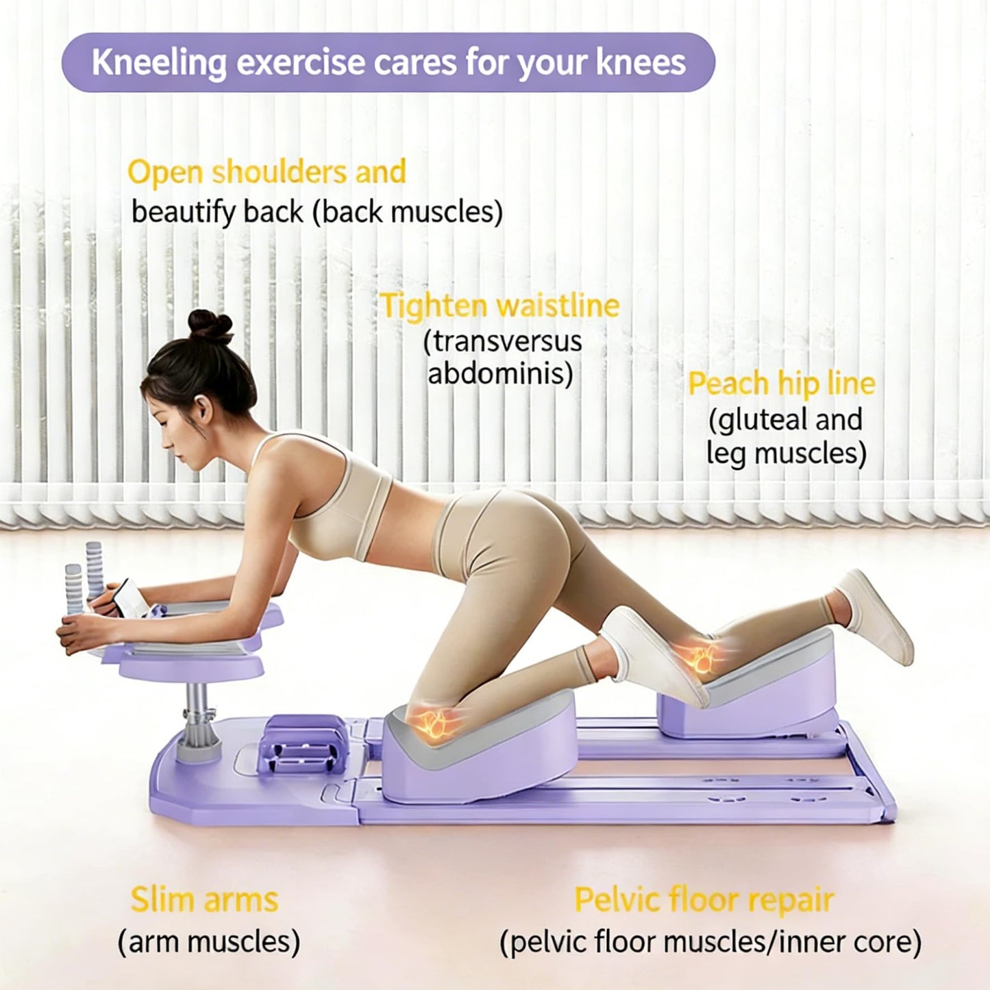 Spine Twist and Stretch Trainer, Crawling Training Machine Lower-Back Pain Relief & core Training Machine Waist and ab Twist Trainer，Multifunctional Abdominal Plate Portable Pilates Reformer