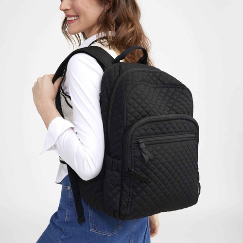Vera Bradley Cotton Campus Backpack, Perennials Noir Dot