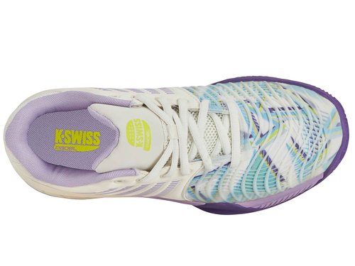 K-Swiss Women's Express Light 3 Padel Shoe, Snow White/Purple Heart/Evening Primrose, 10 M