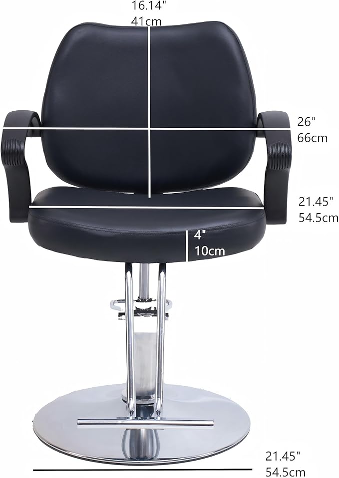 Barber Salon Chair, 360° Rotation Height Adjustable Barber Stylist Hair Chair with Hydraulic Pump, Hairdressing Chair for Barbershop & Beauty Spa(Black)