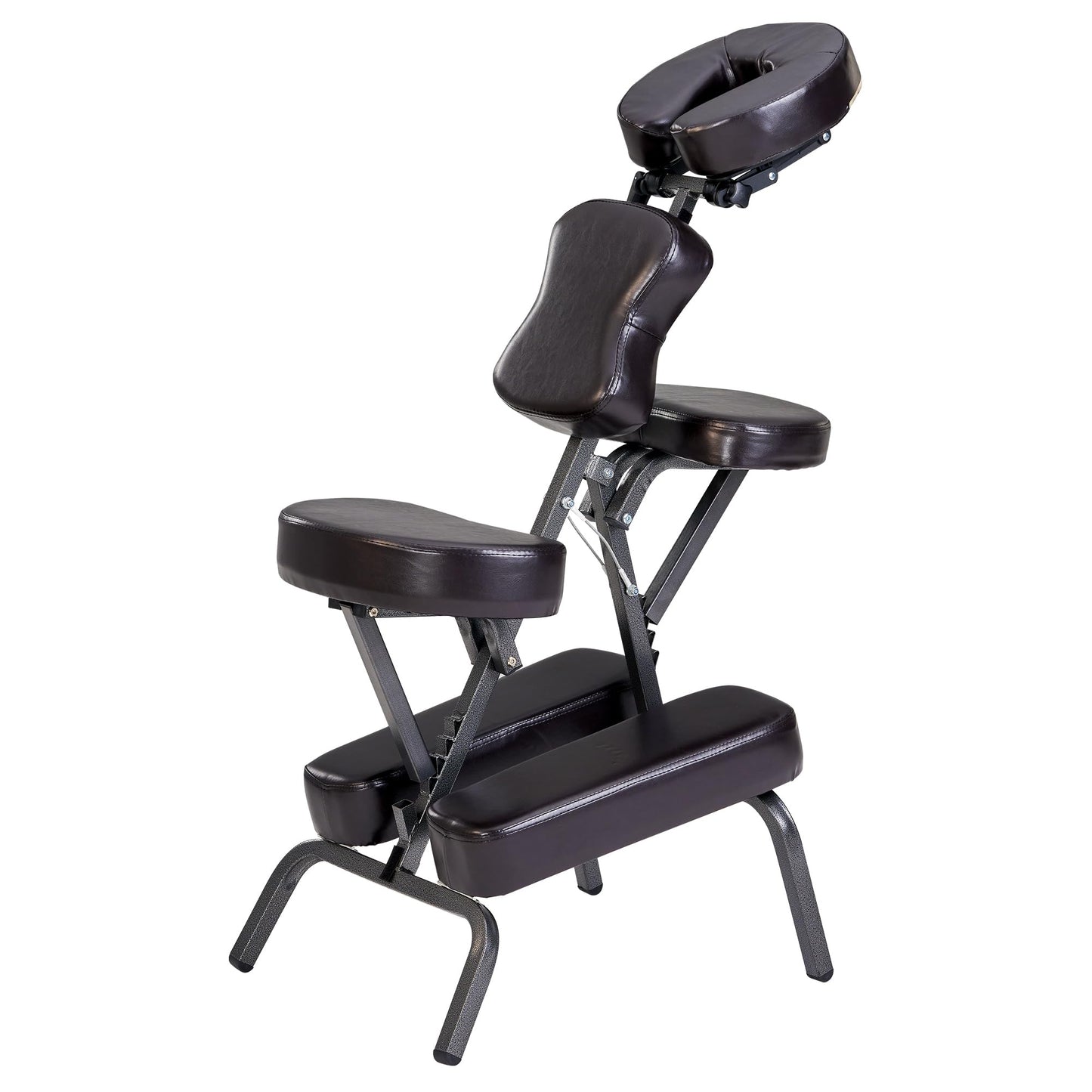 Master Massage Bedford Portable Massage Chair with Face Cradle, Height Adjustable Folding Tattoo Salon SPA Chair with Carrying Case (Coffee)