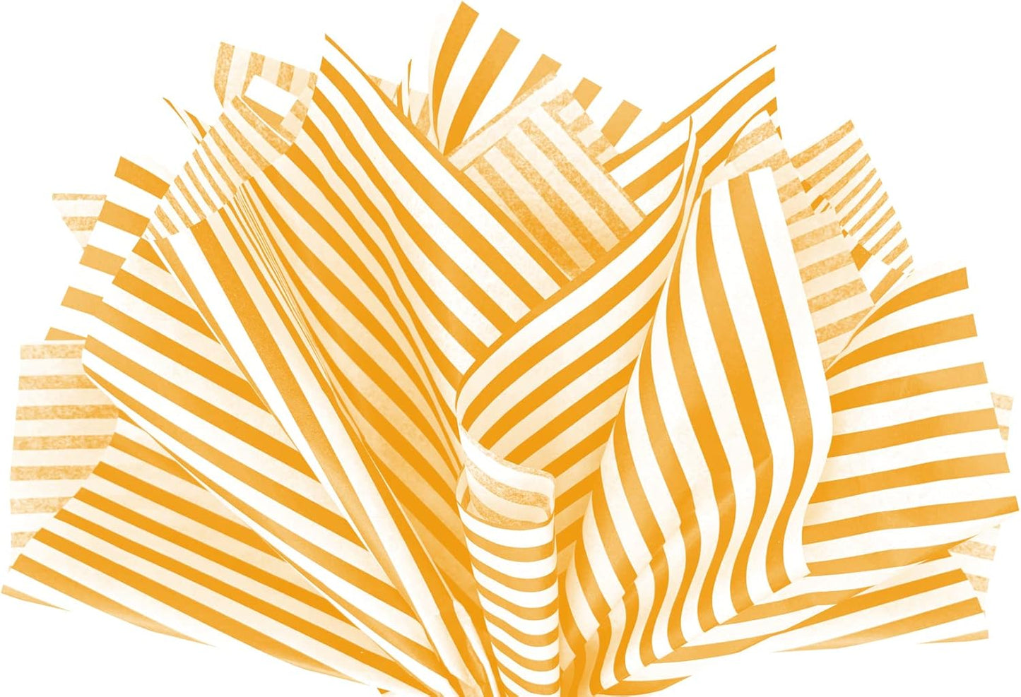 Flexicore Packaging Tangerine Orange Pin Stripe Print Gift Wrap Tissue Paper Size: 15 Inch X 20 Inch | Count: 50 Sheets | Color: Tangerine Pin Stripe