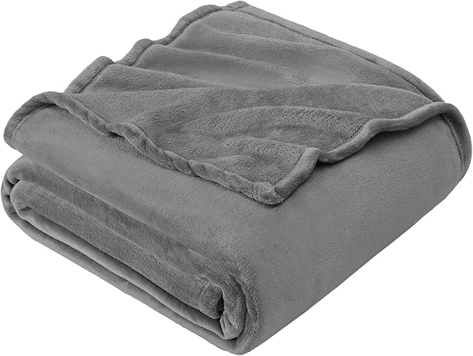 Hansleep Fleece Blanket Twin Size Grey, Soft Cozy Twin Blanket, Fuzzy Flannel Blanket for Bed, Sofa, Couch, Travel, Campin...