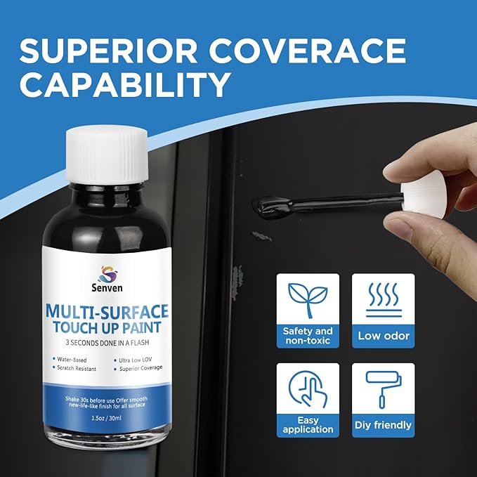 Appliance Paint Appliance Touch Up Paint High-Gloss Black Surface Touch Up Paint Pen Scratch Repair for Appliances Refrigerator Metal Surfaces Dishwasher Dryer Microwave Washers