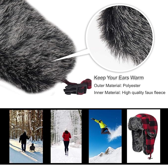 ONWAY Trapper Hat Winter Hats for Women Men with Faux Fur Ear Flaps