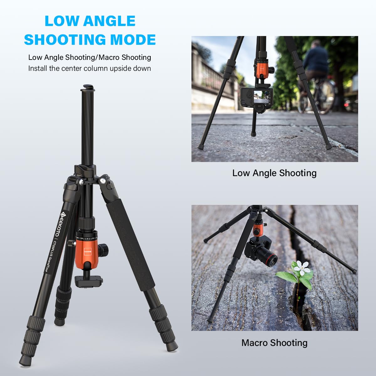 GEEKOTO Camera Tripod,Carbon Fiber Camera Tripod Monopod with 360 Degree Ball Head 1/4 inch Quick Shoe Plate Professional Tripod Load up to 26.5 pounds
