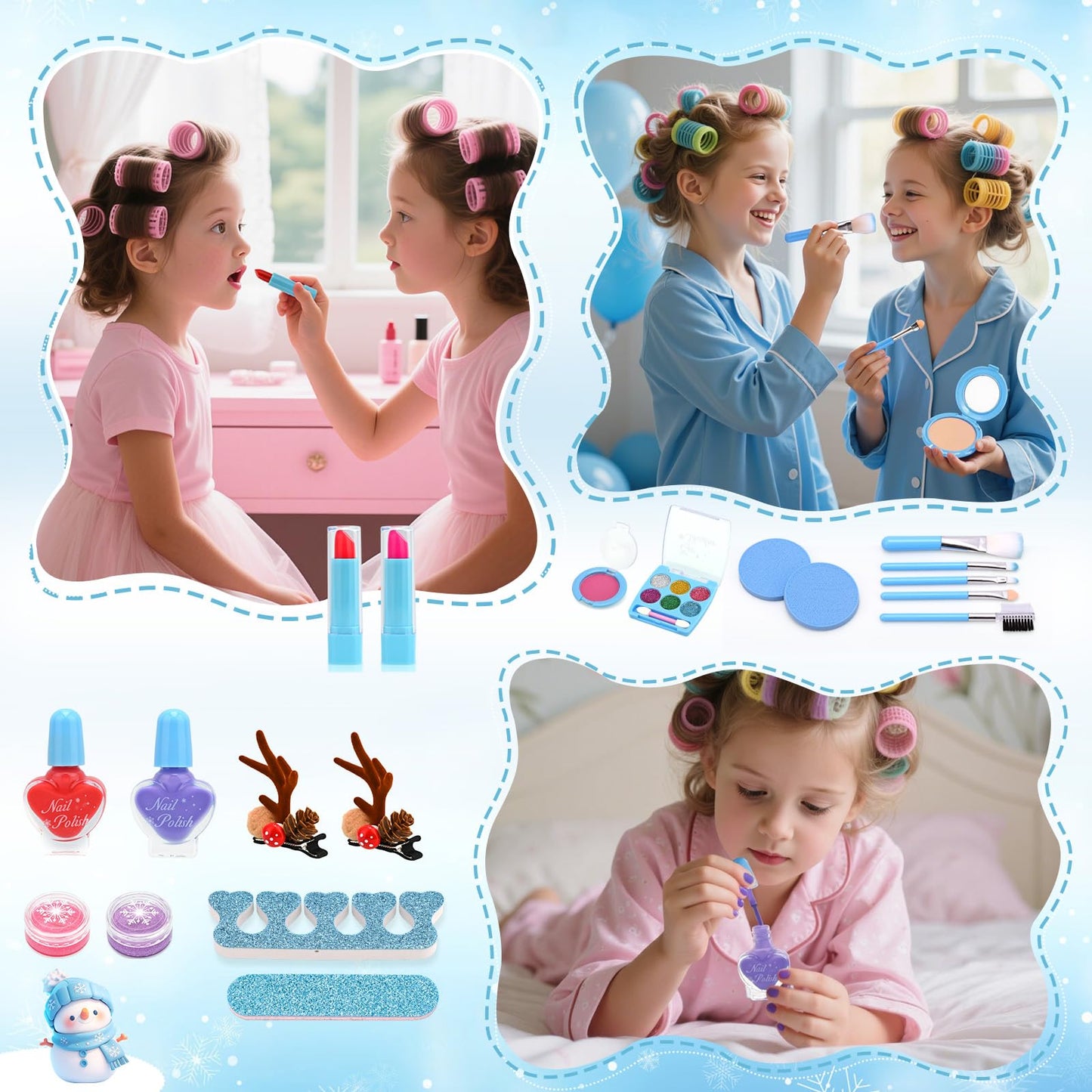 ACGASK Real Washable Makeup Kit for Girls - Non-Toxic Kids Play Make Up Set Toy for Toddlers Children, Princess Toys Birthday & Christmas Gift ideas for 5 6 7 8 9 10 11 12 Year Old Girls