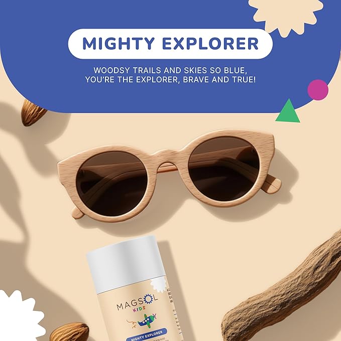 MAGSOL Natural Deodorant for Kids and Teens, Gentle on Skin, Only 4 Ingredients, Aluminum Free, Baking Soda Free, Natural Deodorant for Girls and Boys (Mighty Explorer)