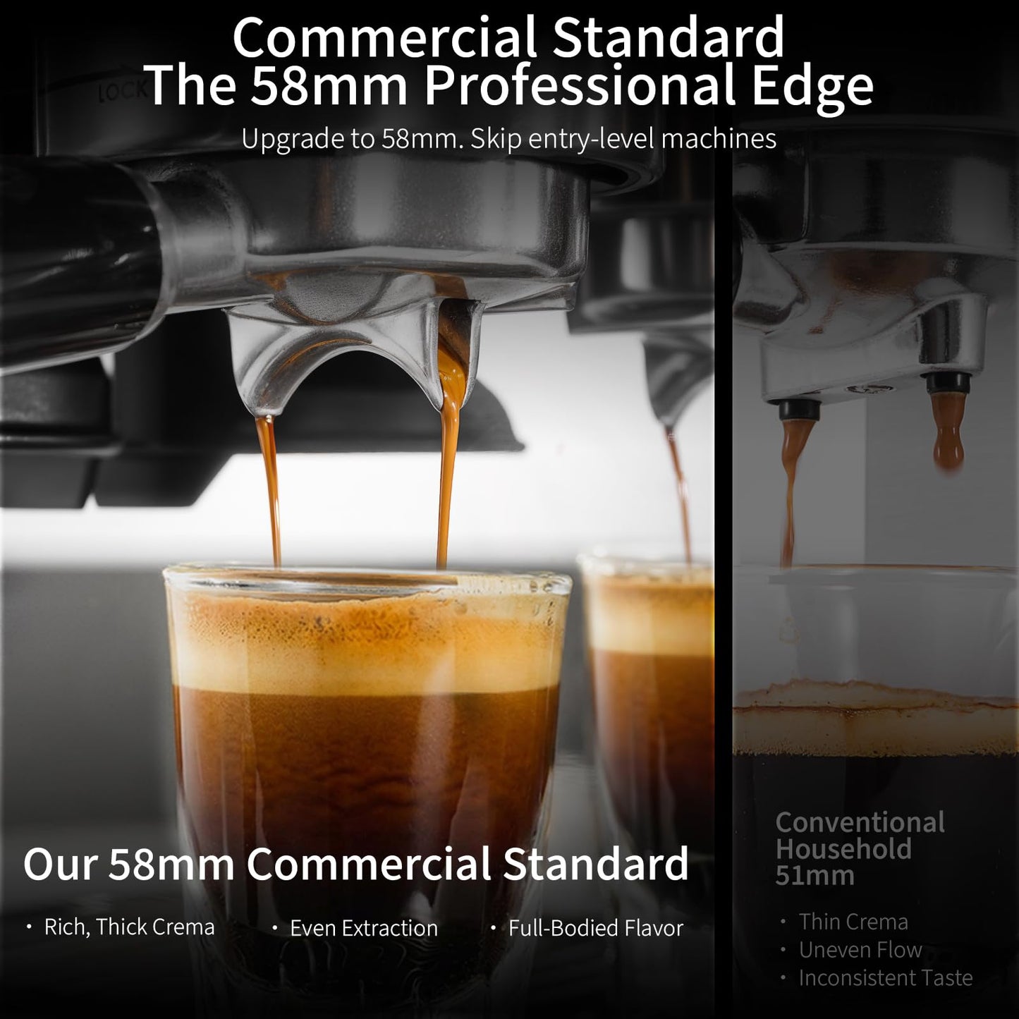 URintells Cuising Espresso Machine with Grinder, All-in-One Coffee Maker with PID Temperature Control & 15 Bar Italian ULKA Pump, Stainless Steel Barista Machine for Home Latte & Cappuccino