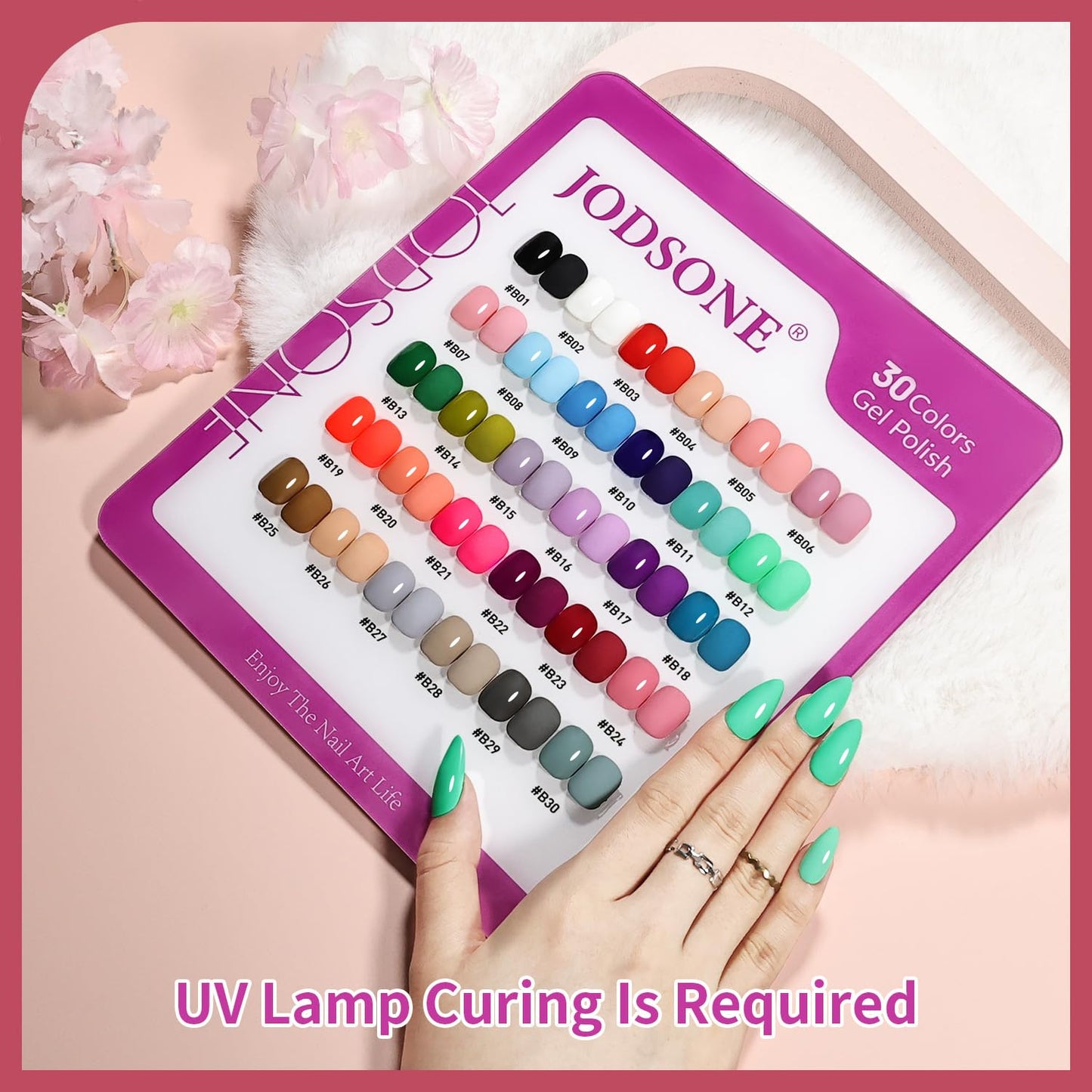 JODSONE 30 Colors Gel Nail Polish Set, 6 PCS, 16.5ml Each, Same Color Bottles, Functional Gel Polish