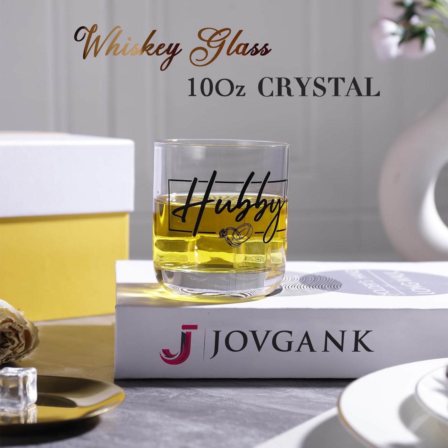 JOVGANK Wedding Gifts for Couples 2025, Bridal Shower Gifts, His and Hers Glass, Mr and Mrs Glass, Drinking Glasses Set, Hubby and Wifey Gift, Couples Gift for Bride and Groom
