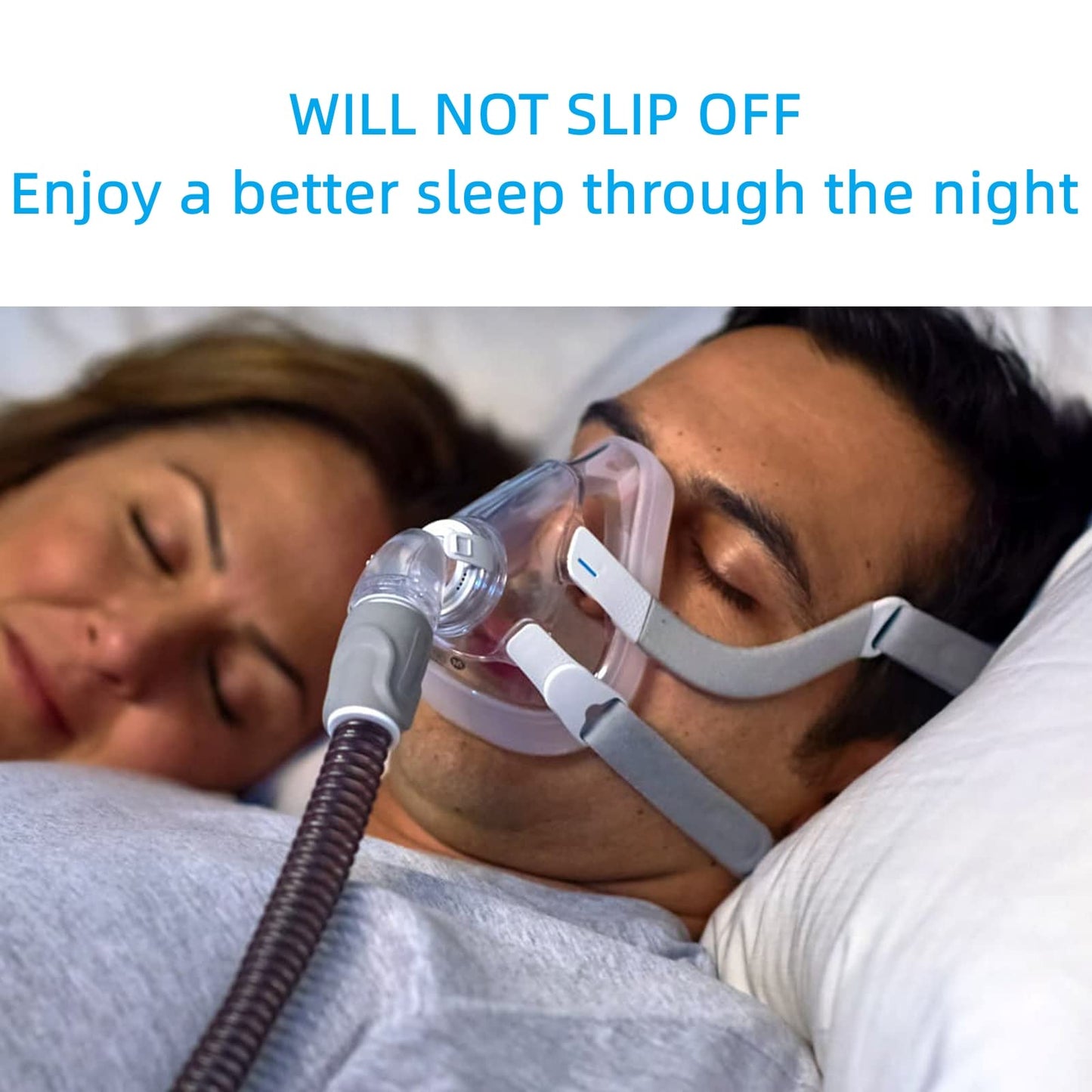 Airfit f20 Headgear with Clips, 2-Pack Replacement CPAP Mask Headgear Strap with Clips CPAP Supplies for Airfit/AirTouch F20, Large (Without Mask)