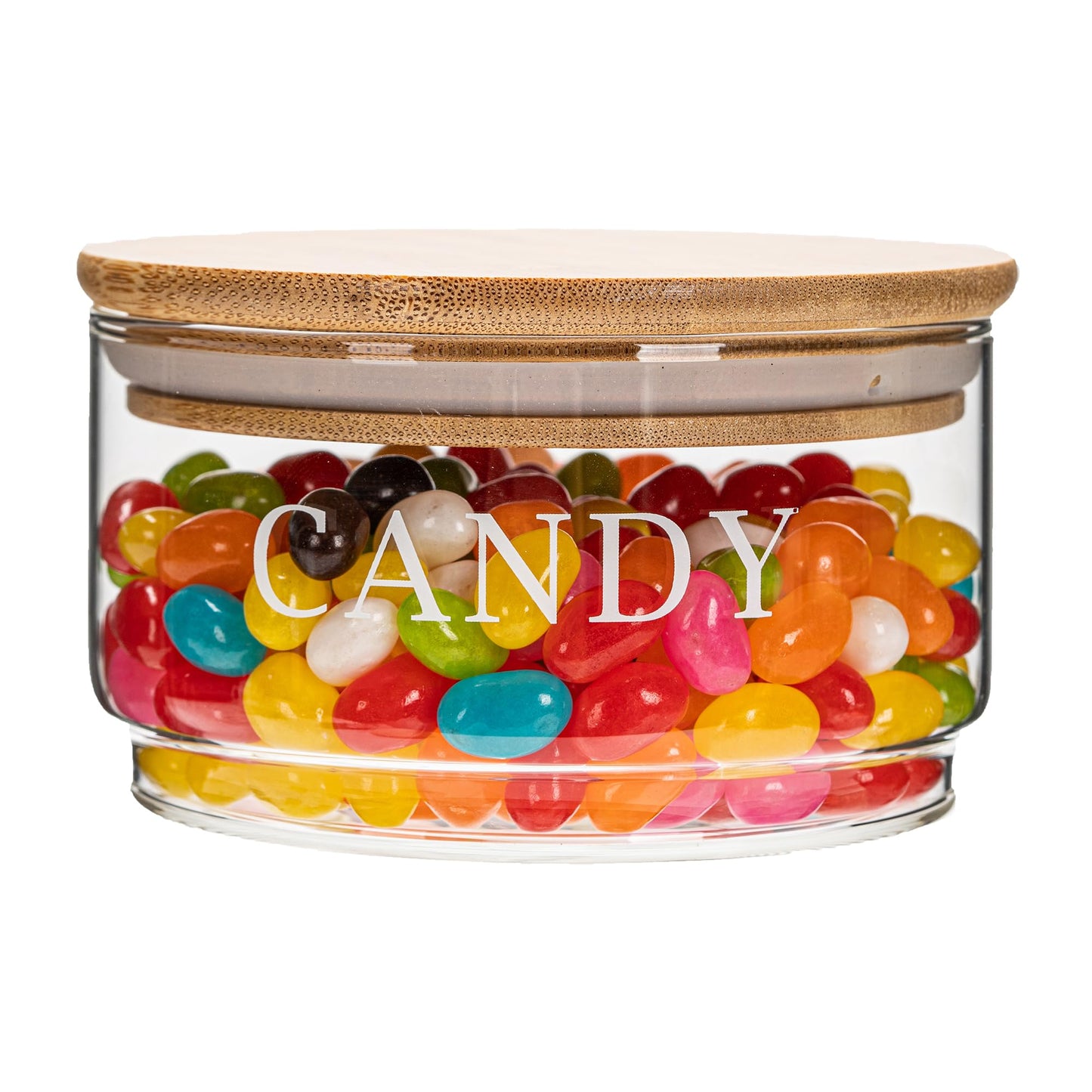 KEKEHOME 11oz Glass Candy Dish with Lid Covered Candy Bowl Decorative Cookie Jar Clear Salad Bowl Buffet Storage Container for Home Kitchen Coffee Table Office Desk and Party Wedding