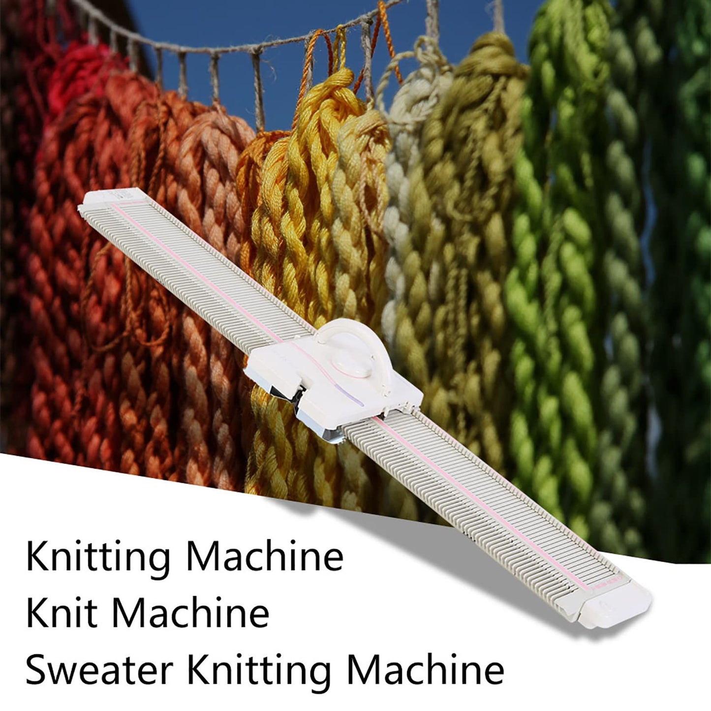 LK150 Knitting Machine Silver Reed Knitting Machine LK150 6.5mm Mid Gauge 150 Stitches Plastic Domestic Automatic Knitting Machine Includes Yarn Needles Accessories for Adults/Kids