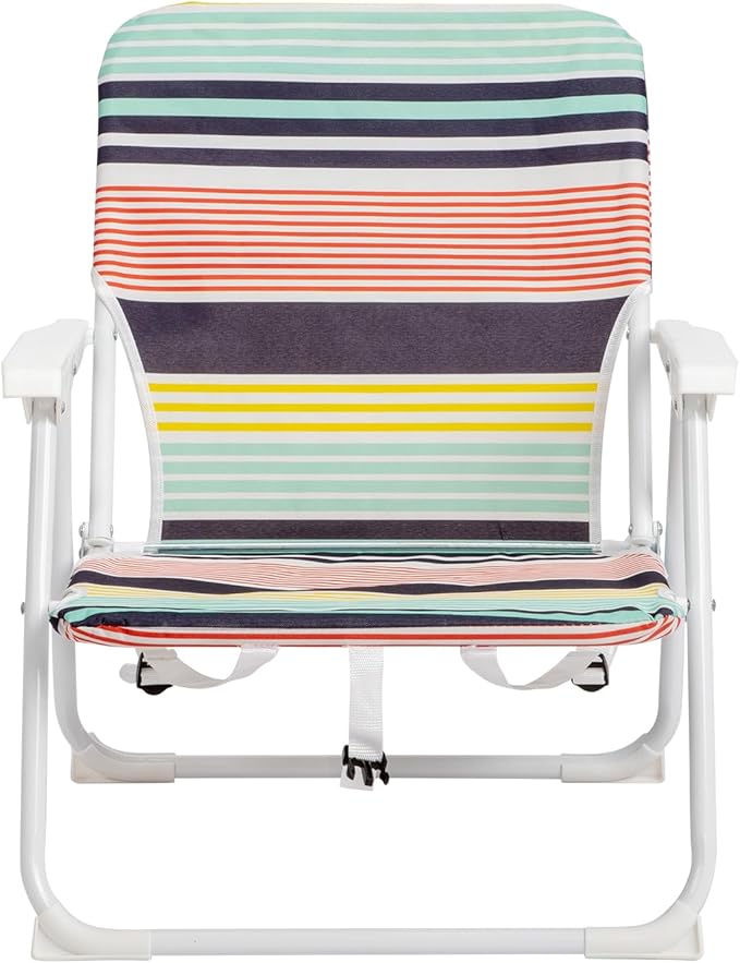 UDeuxff Folding Backpack Beach Chair,Portable Camping Chair with Storage Cup Holder & Adjustable Headrest,Backpack Lawn Chairs for Sunbathing,Camping (Multicolor)