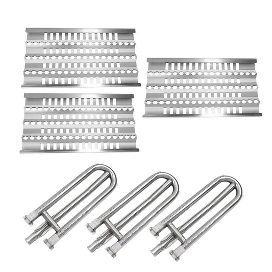 Kalomo Grill Burners Radiant Tray Ceramic Rods for DCS Grill 27DBQR, DCS 36 BGB36-BQARL, DCS 48 BGB48-BQARL, DCS 30 BGB30-BQR-L, 18" Stainless Steel Heat Plates Shield Cook Grill Replacement Parts