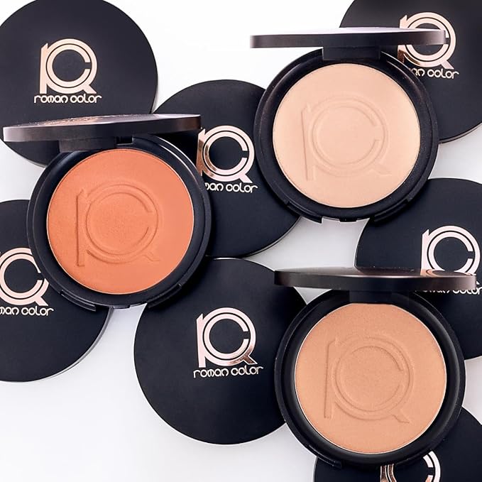 ioly's Beauty pressed powder foundation Compact with powder puff 0.49 OZ Makup fit me powder foundation Makeup full coverage foundation texture powder for men and woman