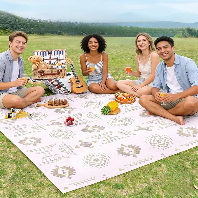 Disposable Waterproof Picnic Blanket & Tablecloth | Extra Large Thicken Quick-Dry Beach Mat for Camping, Hiking, Parks & O...