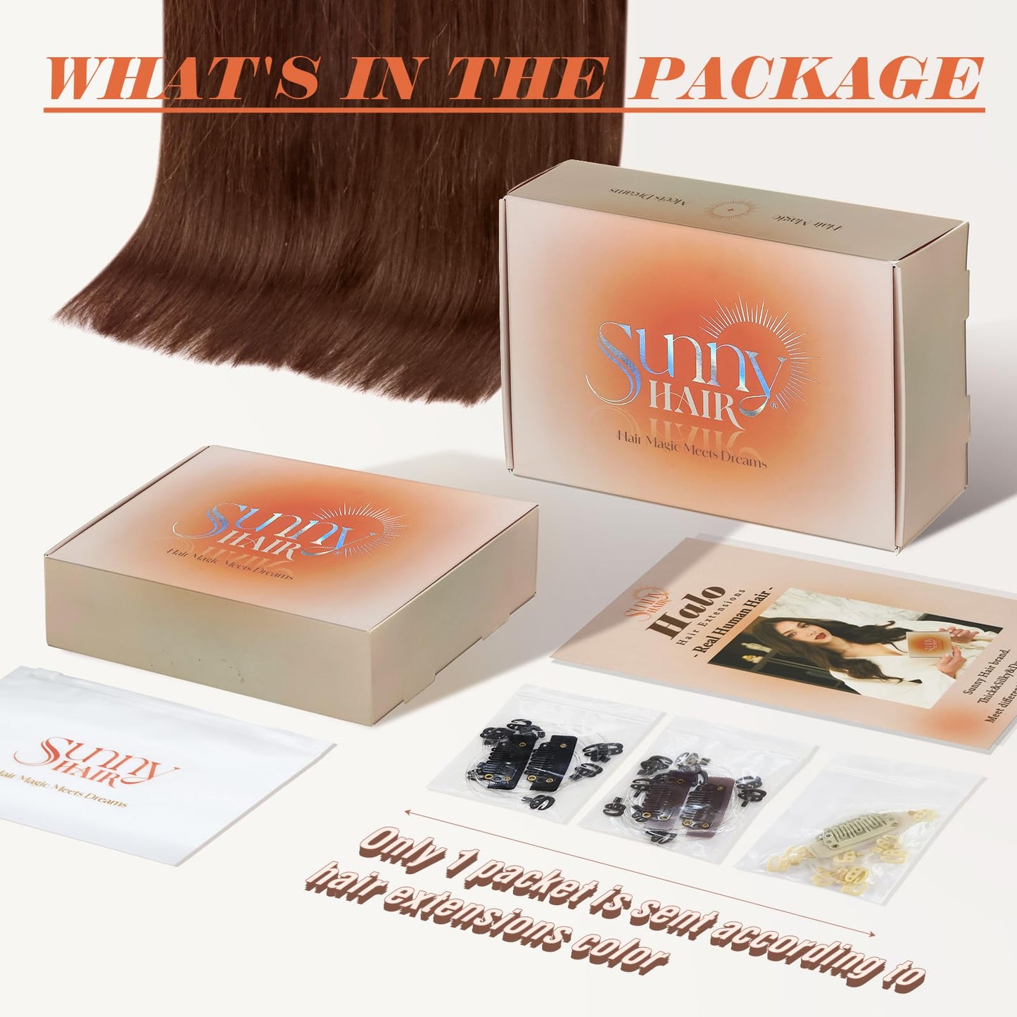 Sunny Wire Hair Extensions Human Hair invisible wire hair extensions Auburn Red #33 20 Inch