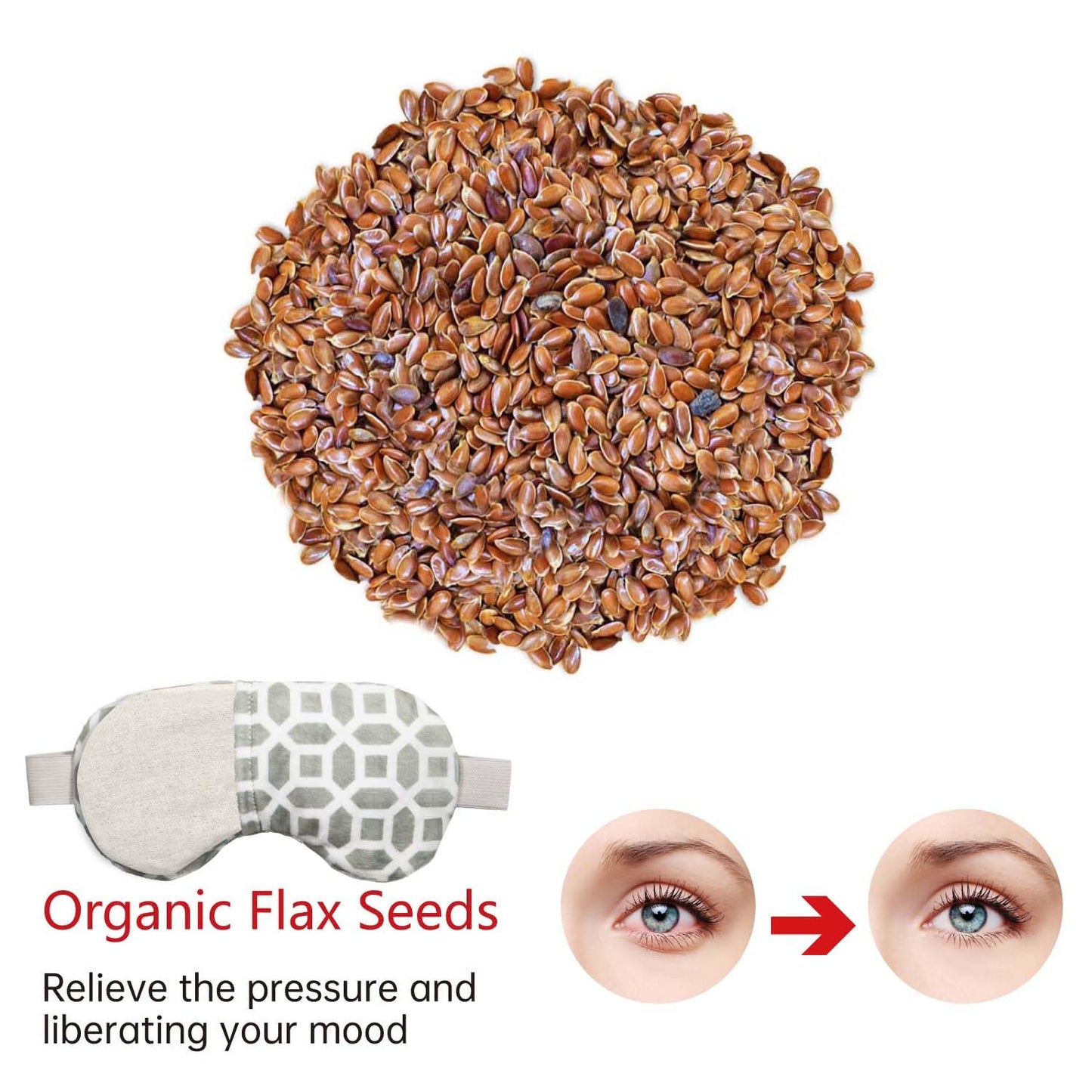 2 in 1 Heated/Ice Eye Mask Moist Heat Eye Mask Lavender & Flaxseed Sinus Pillow Microwavable for Dry Eye,Styes,Sinus Pain,Headache,Migraine,Puffy or Swollen Eyes Irritated and Inflamed Eyelid Bumps