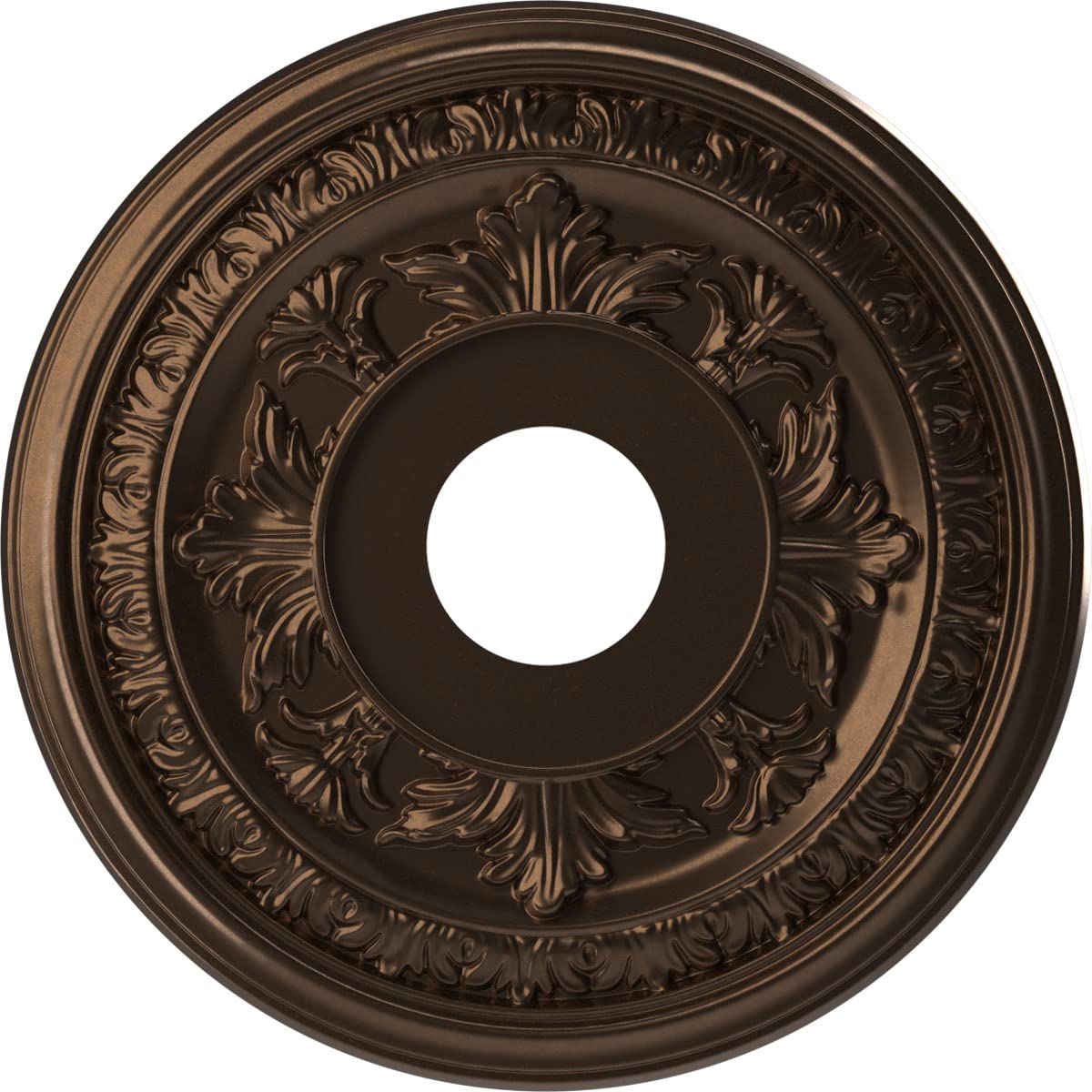 Ekena Millwork Cmp16Bacab Baltimore Thermoformed Pvc Ceiling Medallion (Fits Canopies Up To 6 1/2), 16Od X 3 1/2Id X 1P, Metalli