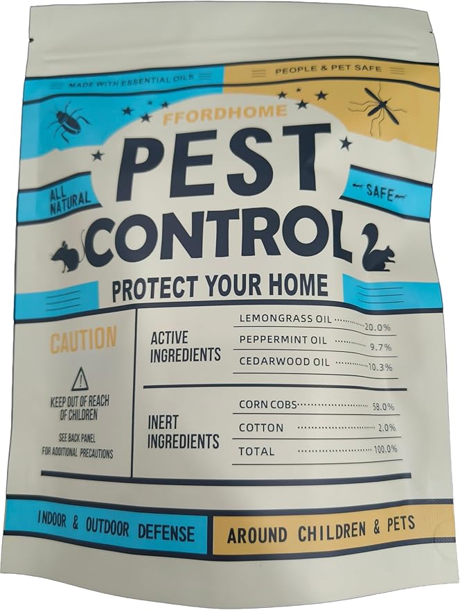 Pest Control Pouches Mosquito Repellent Mice, Rats, Ants, Cockroaches, Moths, and Other pests Peppermint Oil Mouse Repellentrat Repellent for House(8p)