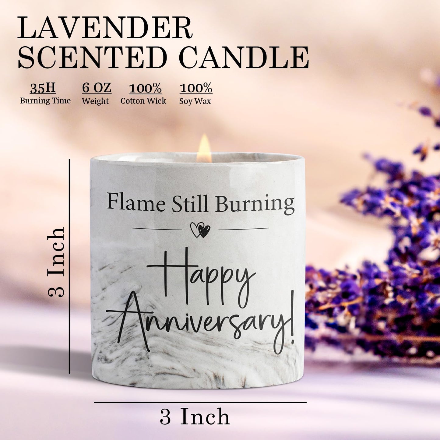 Anniversary Candle - Aniversario Gifts for Men, Women & Couples - Romantic Gifts for Him, Her - 6oz