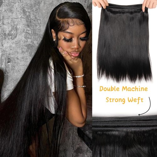 Human Hair Bundles Straight 3 Bundles Human Hair 20 22 24 Inch 100% Unprocessed 12A Brazilian Virgin Hair Weave Straight Human Hair Extensions