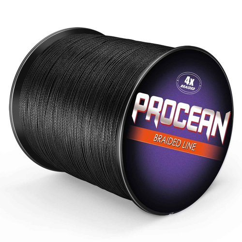 Procean 100% PE 4 & 8 Strands Braided Fishing Line, 6-300 LB Sensitive Braided Lines, Super Performance and Cost-Effective (Black, 300LB(136Kg) 1.0mm-1093Yds(8Strands))