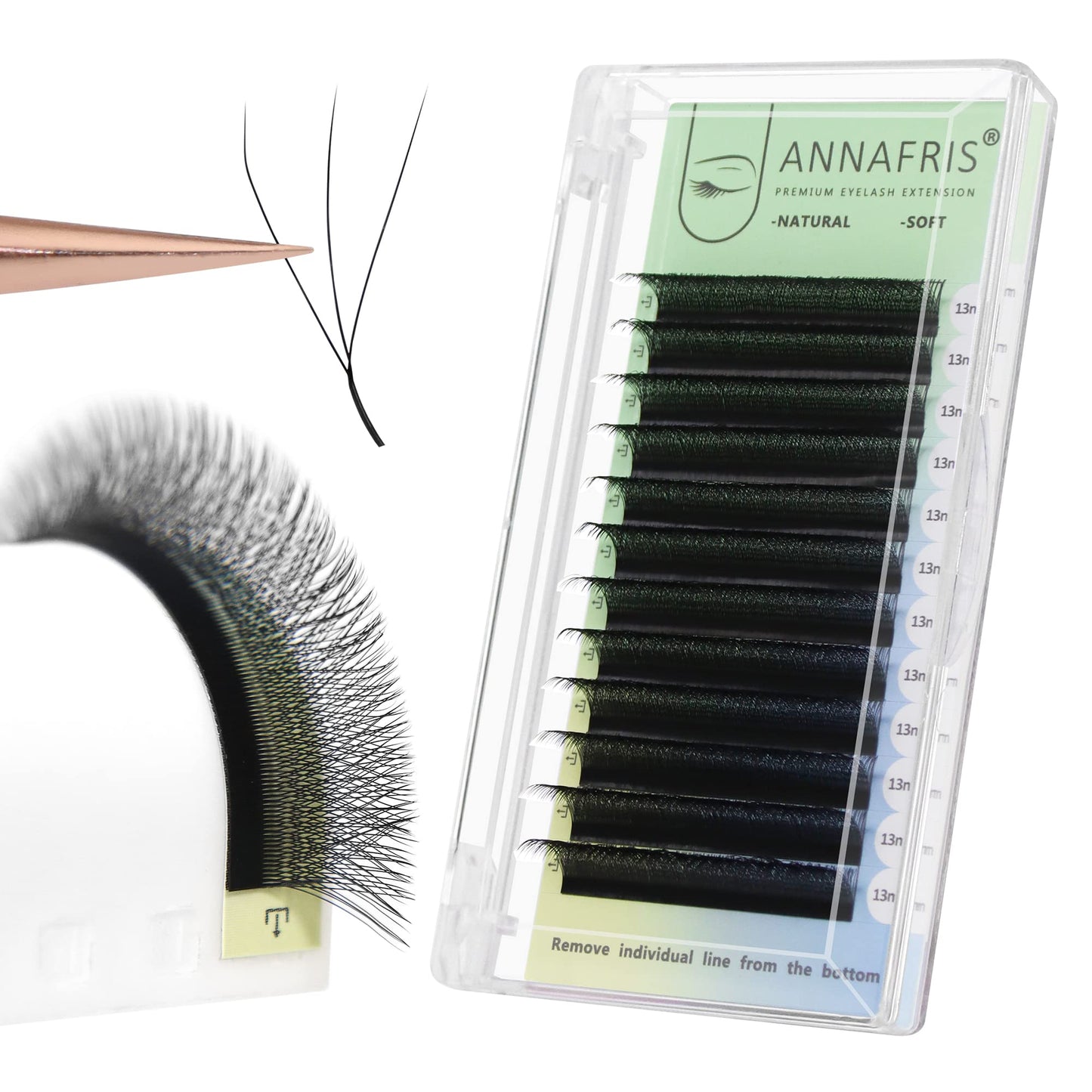 ANNAFRIS 3D Premade Fan W Shape Clover Eyelash Extensions 0.07 D Curl 12mm Volume Self Fanning W Lashes Extension Makeup Supplie