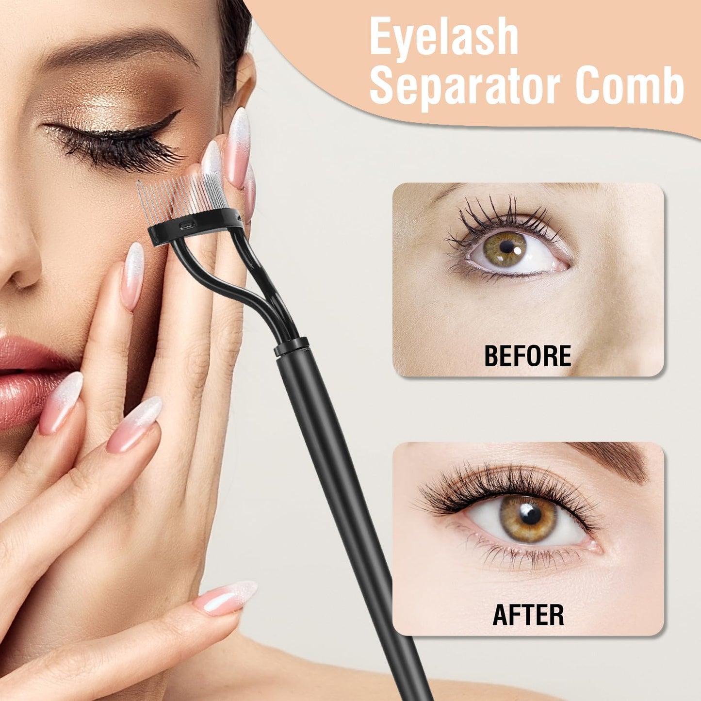 CZZXI 3PCS Eyelash Comb Lash Separator Brow Brush & Eyebrow Spoolie for Removes Clump Mascara