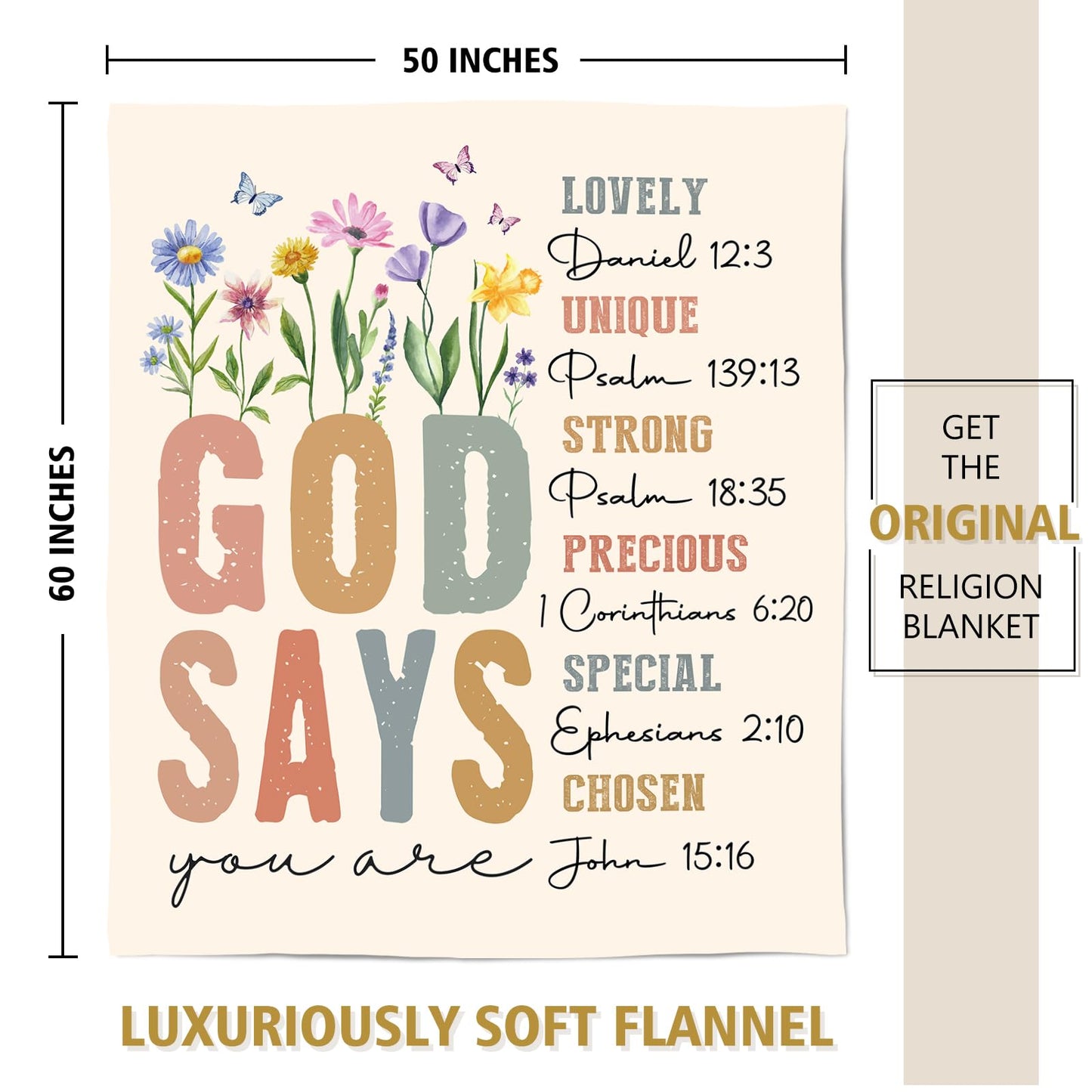 SteadStyle Christian Gifts for Women Birthday - Inspirational Floral Throw, Religious Birthday Gifts, Christian Blanket for Mom, Sisters, Friends, Girl, Baptism & Confirmation, Spiritual Gift for Her