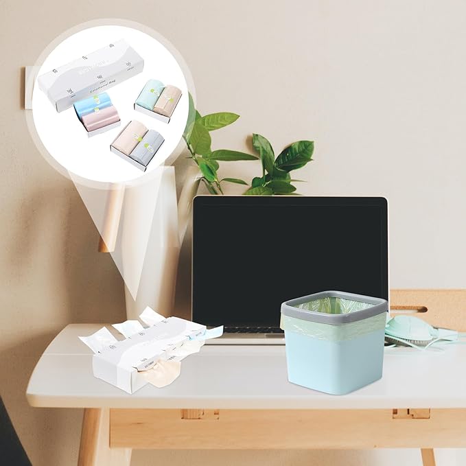 180pcs Disposable Practical Garbage Bags for Desktop Trash Can Tear-resistant Thickened Small Rubbish Bags for Office Kitchen Bedroom Car Hotel Use Clean and Sanitary Waste Storage