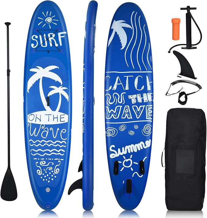 Goplus 9.8'/10'/11' Inflatable Stand Up Paddle Board, 6.5” Thick SUP with Premium Accessories and Carry Bag, Wide Stance, ...