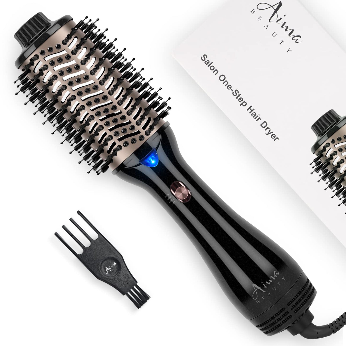 One Step Hair Dryer & Volumizing Hot Air Brush, Blow Dryer, Ceramic Straightener, Curler & Hot Comb 4 in 1 Salon Ionic Brush, Ha