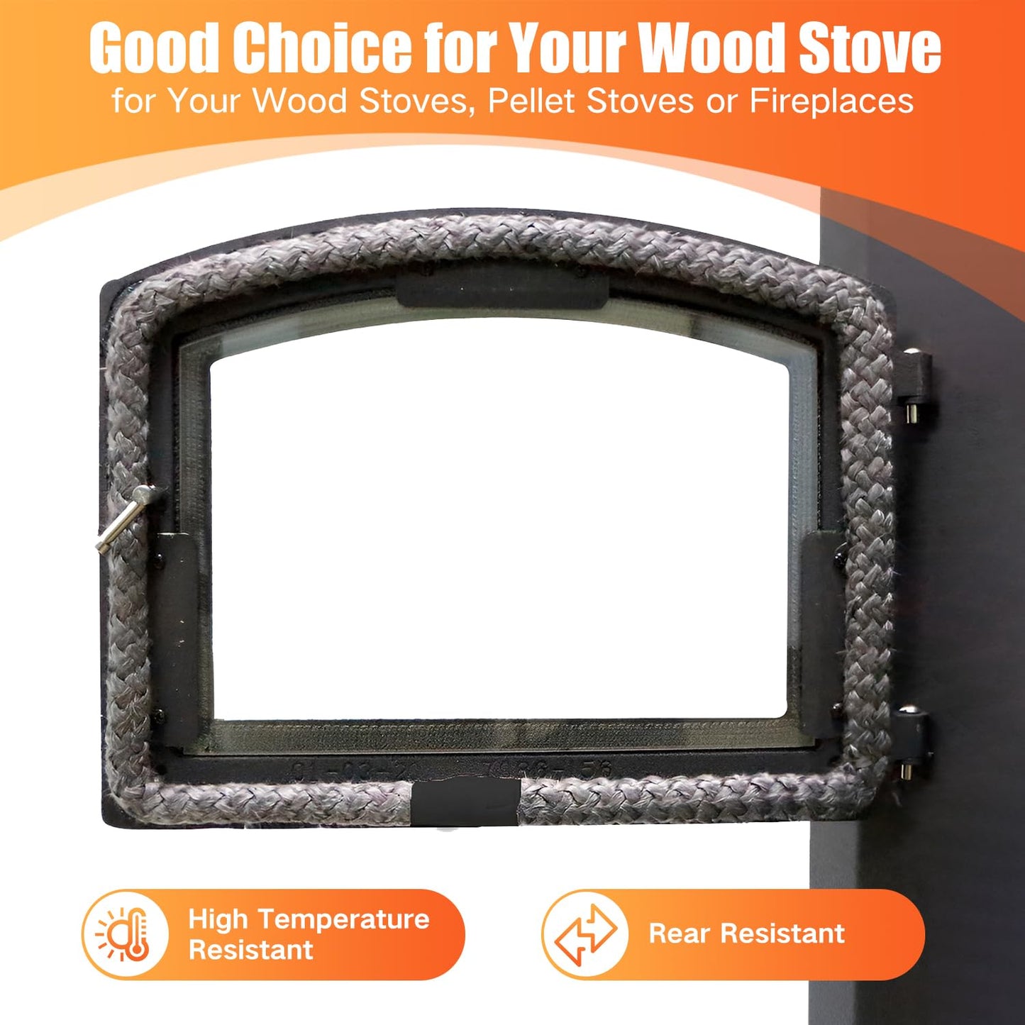 Protalwell Wood Stove Door Gasket Cement, High Temperature Resistance Adhesive, Silicone Material, Black 3.5 Fl Oz