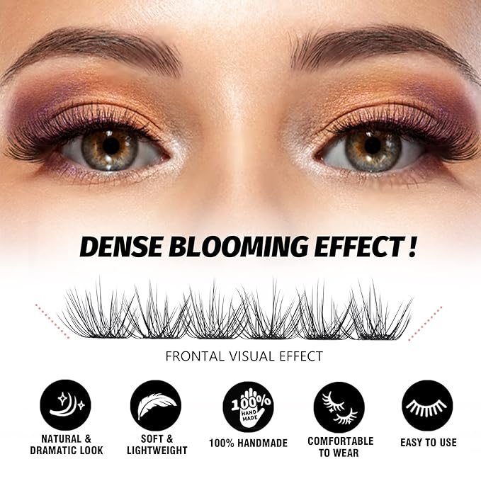 DIY Eyelash Extension Lash Clusters 120 Clusters False Eyelash 3D Effect Individual Natural Lashes Set at Home Eyelash Extension Kit Lashes Pack Sparkle Mixed