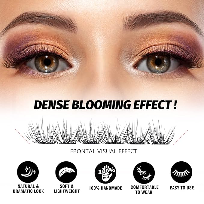 DIY Eyelash Extension Lash Clusters 120 Clusters False Eyelash 3D Effect Individual Natural Lashes Set at Home Eyelash Extension Kit Lashes Pack Volume Mixed