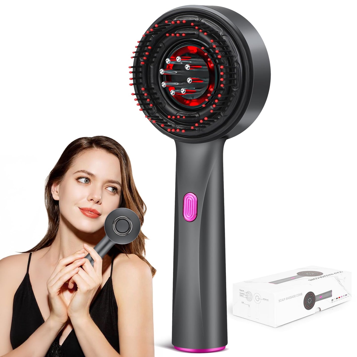 THSTPA 3 in 1 Hair Oil Applicator,Head Massager Scalp,Hair Oil Applicator Scalp Massager,Electric Scalp Massager Brush,ipx7 Wate