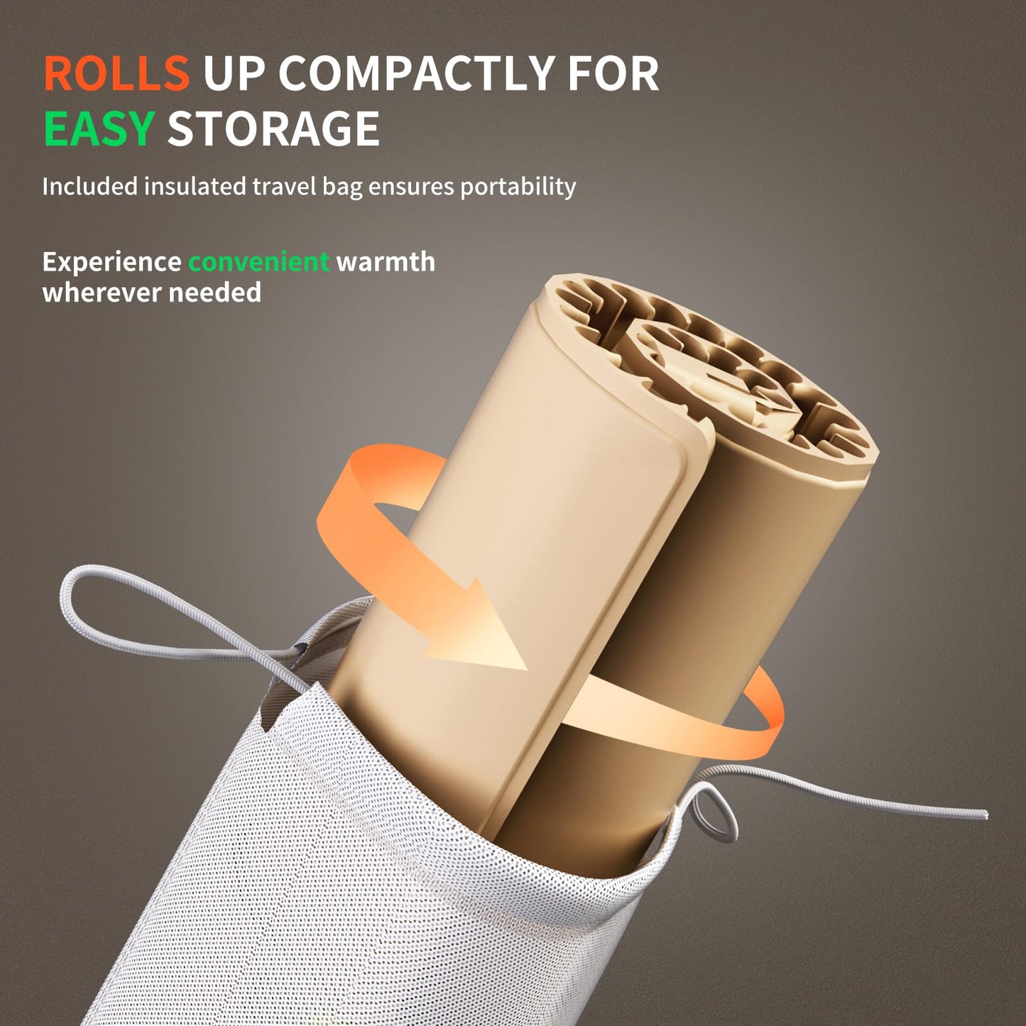 Heapsion Food Warming Mat, Electric Plate with 6 Level Temp 5 Hour Timer, 24x15'' Roll-Up Portable Warming Tray for Dinner Parties, Gatherings, and Holidays (Beige)